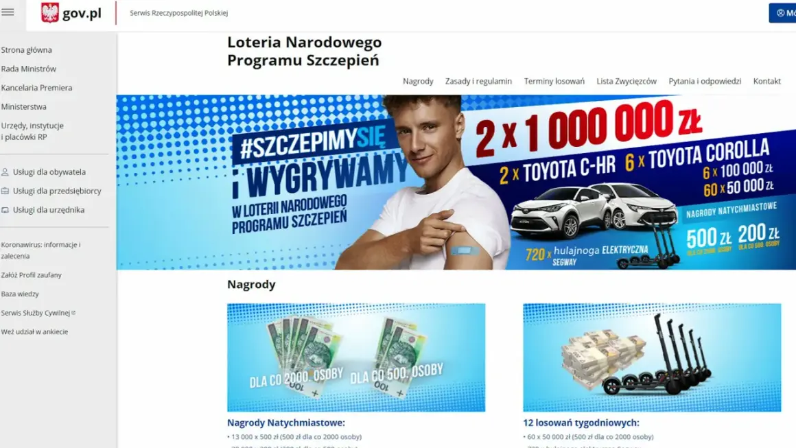 Loteria szczepionkowa kto wygrał? Zobacz zwycięzców i nagrody