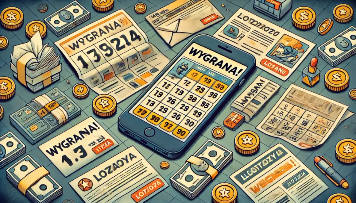 Jak rozpoznać fałszywego agenta loterii? Na stole leżą pieniądze, monety, kupony lotto i telefon z wygraną. Uważaj na oszustów obiecujących pomoc w odbiorze nagrody.