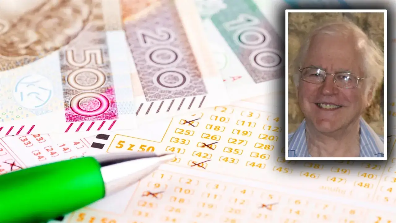 Zwycięzca 36 milionów ze Skrzyszowa nagle zniknął z okolicy. Na zdjęciu polskie banknoty, kupon lotto i uśmiechnięty mężczyzna.
