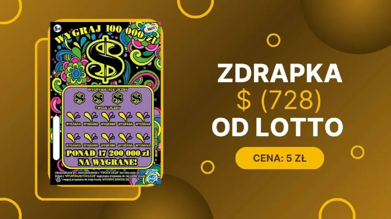 Jak rozpoznać fałszywą zdrapkę kupioną na bazarze lub w internecie? Zobacz zdrapkę Lotto za 5 zł z szansą na wygraną 100 000 zł.